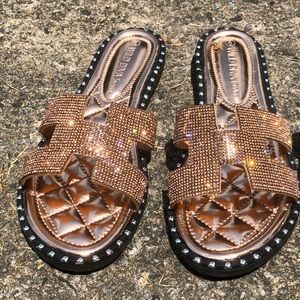 Crystal studded sandals
